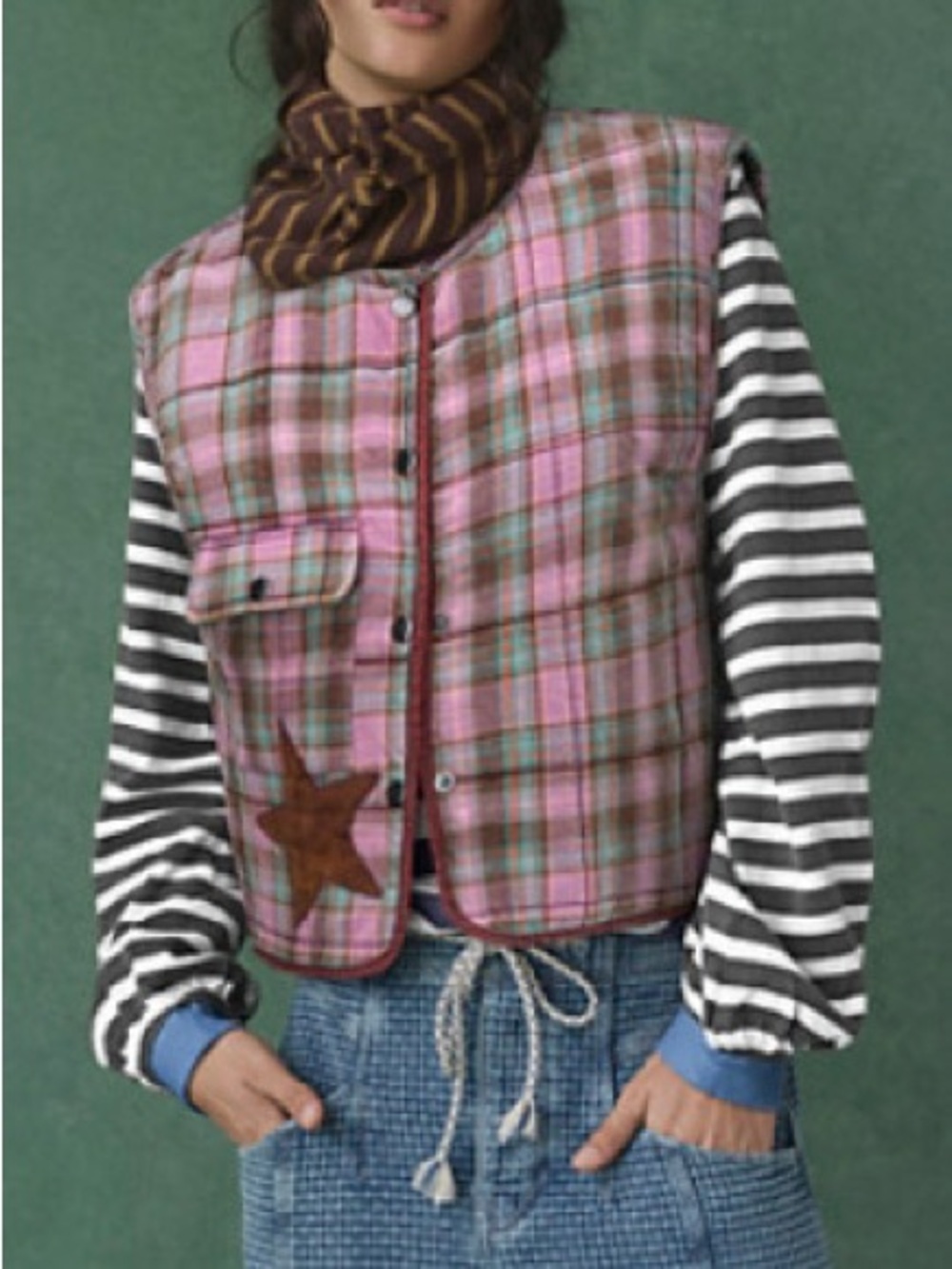 We the Free Starry plaid quilted vest